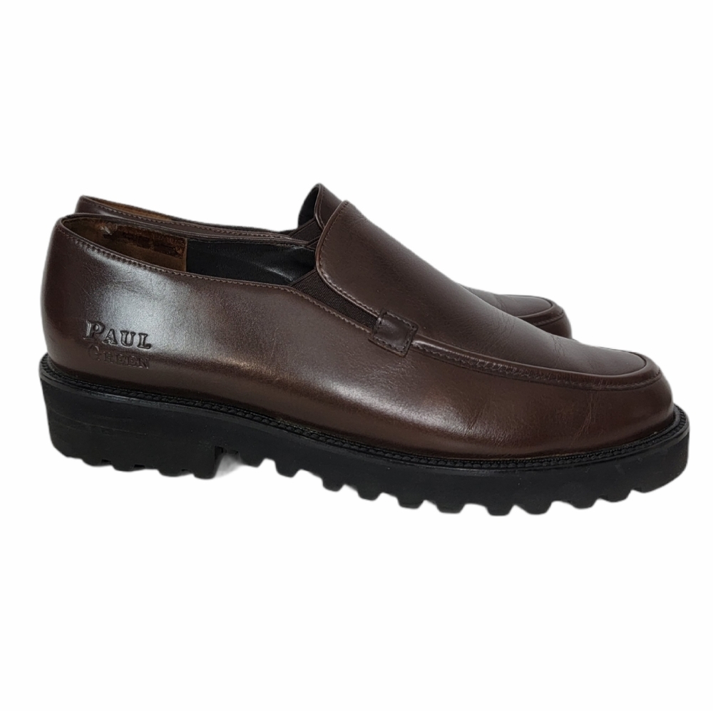 Paul Green Leather Platform Loafers Brown 6.5
